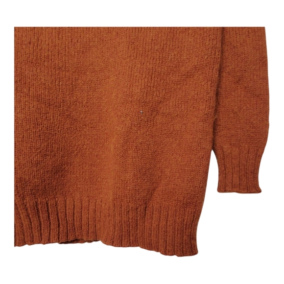Moth Anthropologie dashed pointelle wool alpaca knit rust  sweater small 077 - Picture 5 of 6